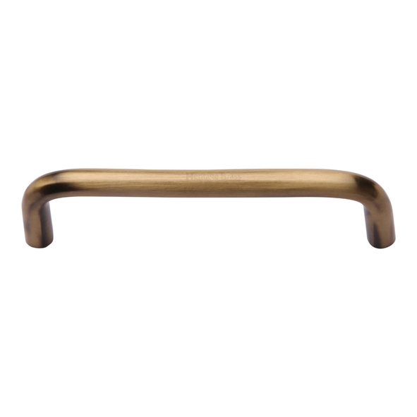 C2155 96-AT • 096 x 105 x 32mm • Antique Brass • Heritage Brass D-Pattern 08mm Ø Cabinet Pull Handle